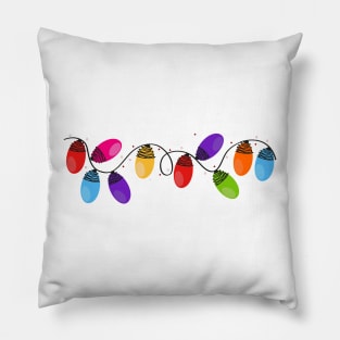 Colorful light bulb Merry Christmas II Pillow