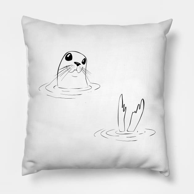 cute seal Pillow by gh30rgh3