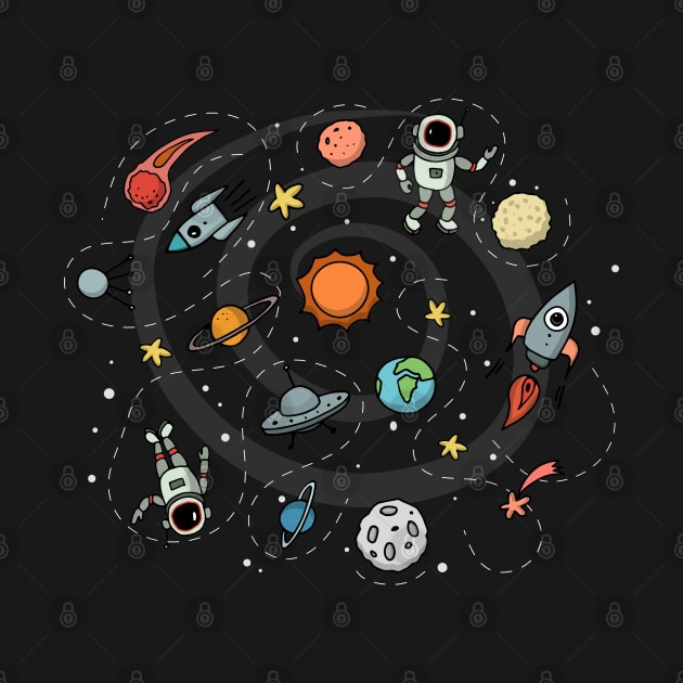 Outer space illustration by Mako Design 