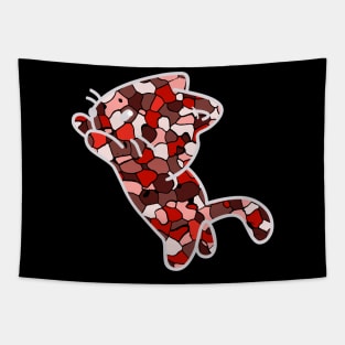 Crystal Cat (ruby red) Tapestry