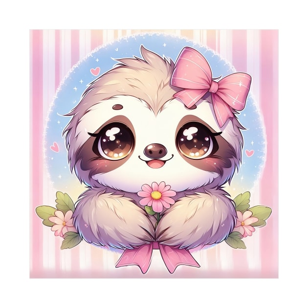 Adorable Kawaii Sloth by PhotoSphere