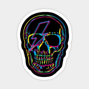 Electric Bolt Skull Face Magnet