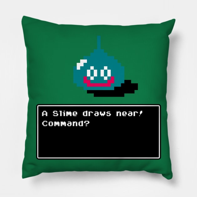 A Slime Draws Near! Pillow by mattographer