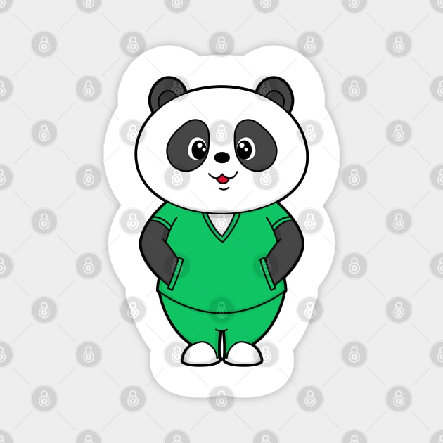 Panda as Nurse with Smock Magnet by Markus Schnabel