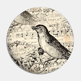 victorian music birds antique vintage retro Pin