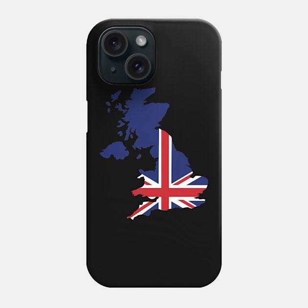 Great Britain UK map flag Phone Case by Designzz