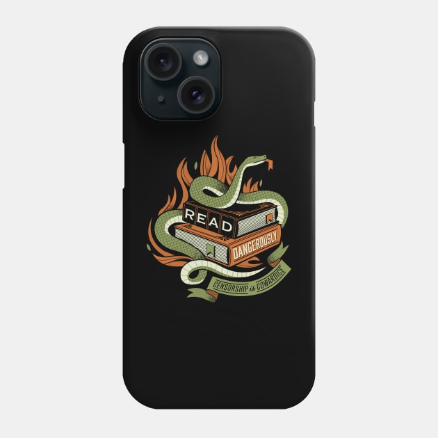 Read Dangerously Phone Case by Lucie Rice Illustration and Design, LLC