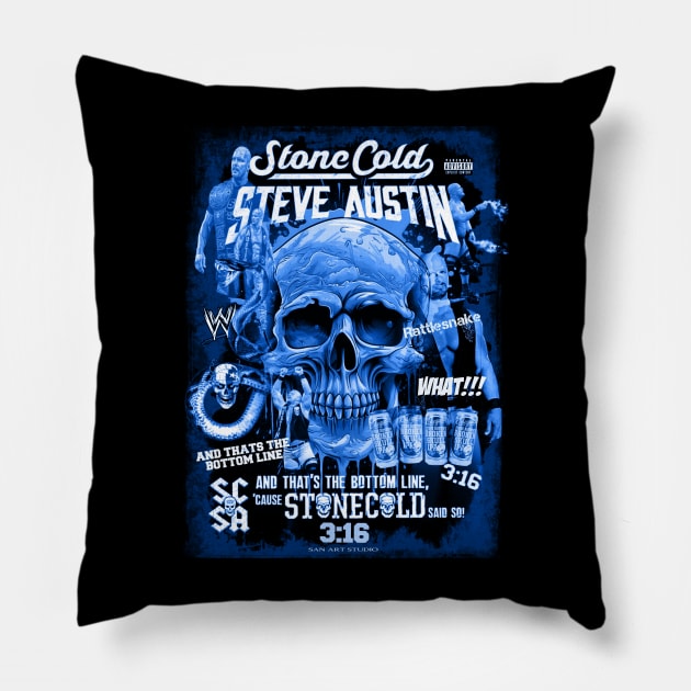 Stone cold artwork sticker Pillow by SAN ART STUDIO 