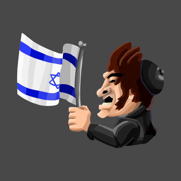 javier milei with israeli flag demonstrating his religious status by Super-TS