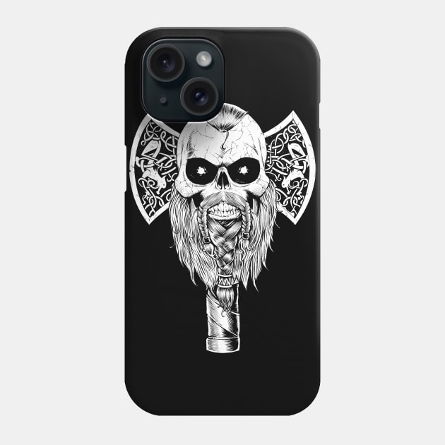 Viking Skull Axe Head Phone Case by medievalwares