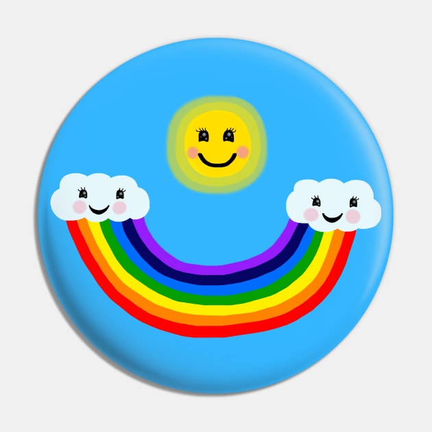 Happy Sky Pin by Art by Deborah Camp