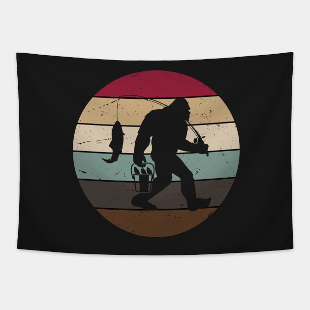 Bigfoot Fishing Tapestry by GShow