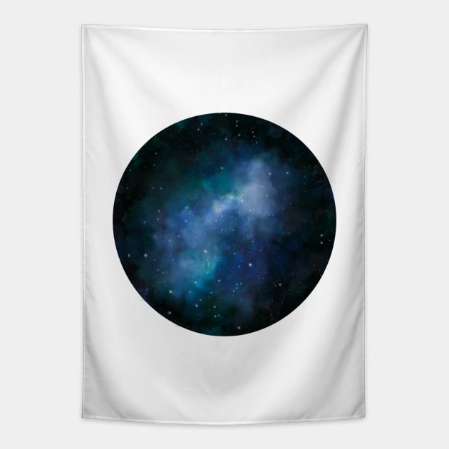 Blue galaxy Tapestry by RosanneCreates