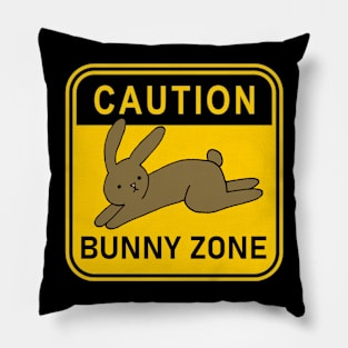 Caution Bunny Zone Pillow