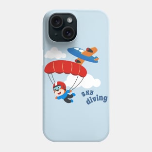 Vector illustration of a cute skydiver. Phone Case