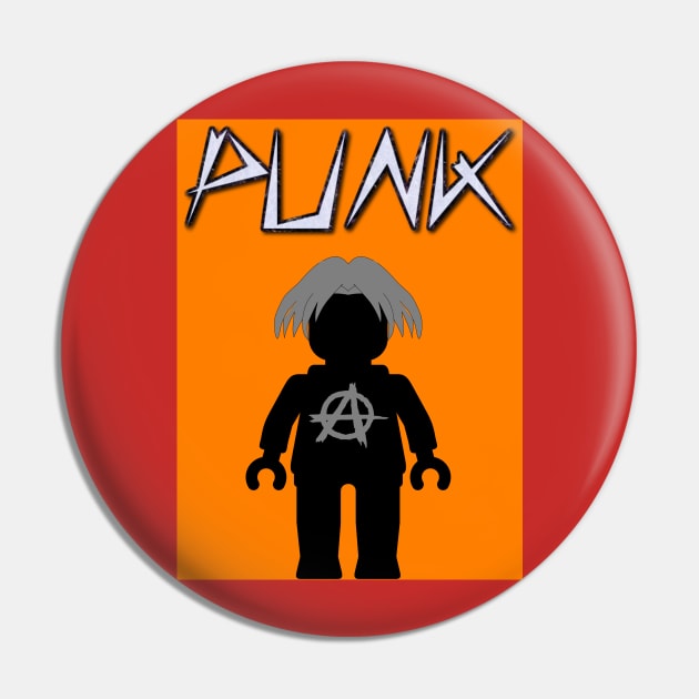 Punk Guitarist Minifig, Customize My Minifig Pin by ChilleeW