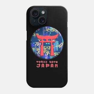 Torii Traditional Japanese Gate Mountain Floral Pattern Chrysanthemum Cherry Blossom 58 Phone Case