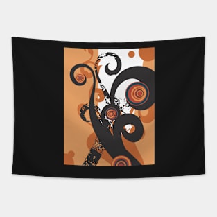 Abstract Pumpkin Swirls Tapestry