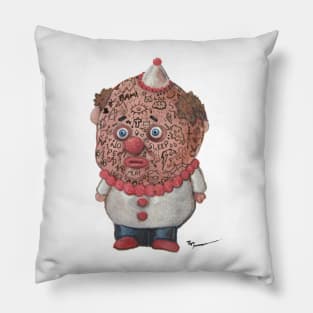 Nope the Clown | Original | Circus Clown with Face Tattoos | Inked Glory Fool Prince Pillow