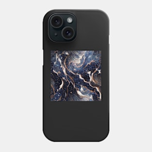 Blue gold marble pattern Phone Case
