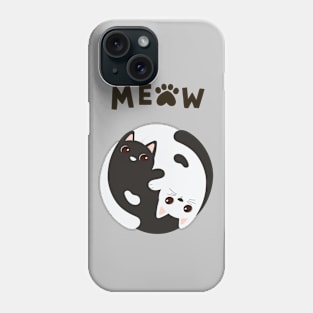 Yin Yang Black & White cat Phone Case