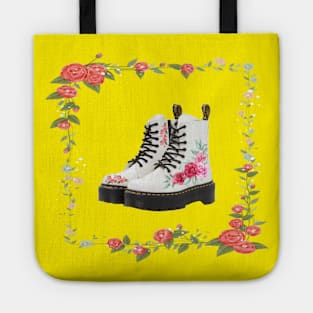 Floral Boots Tote