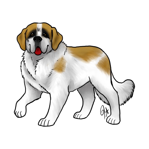 Dog - Saint Bernard - Brown and White by Jen's Dogs Custom Gifts and Designs