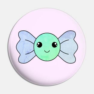 Pastel Watercolor Kawaii Mint Candy Pin