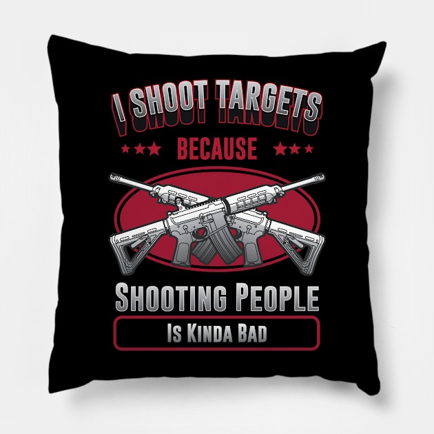 Shotgun and Clay Pigeon Funny Clay and Skeet Shooting Quote Pillow by Riffize