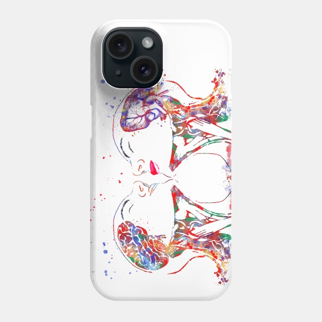 Love art, brain and heart Phone Case by RosaliArt