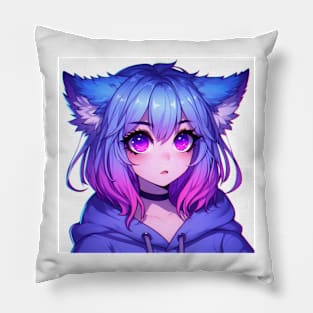 Cute Anime Furry Girl Pillow