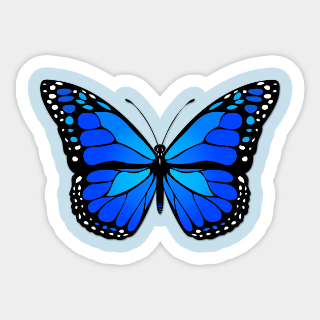 blue butterfly butterfly sticker teepublic