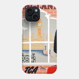 Vintage Travel Poster England Fly TCA Phone Case