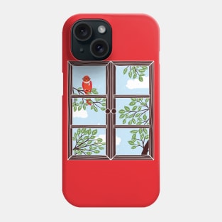 The Red Bird and the Window Phone Case