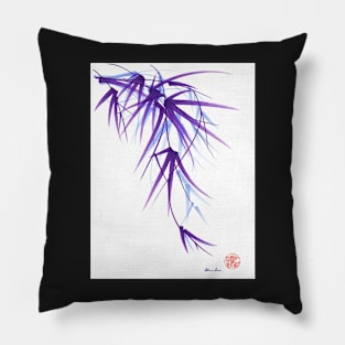 Summer - Lavender bamboo sumie brush painting Pillow