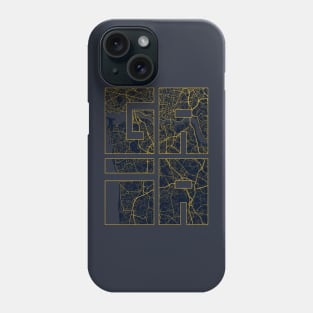 Vila Nova de Gaia, Portugal City Map Typography - Gold Art Deco Phone Case