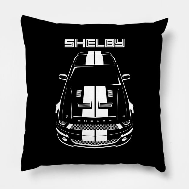 Ford Mustang Shelby GT500 KR 2008-2009 - White Stripes Pillow by V8social