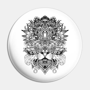 Black and white lion mandala pattern line art drawing Pin