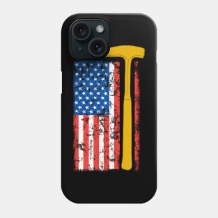 Geologist Rock Pick Hammer - Rockhounding Distressed US Flag Phone Case