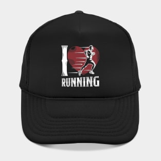 Running Runner Half Marathon Heart Gift Vintage I Love Running Hat