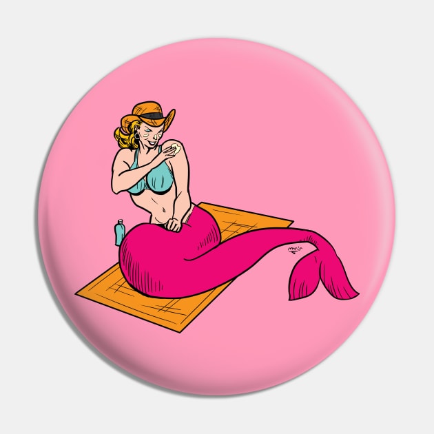 Mermaid on the Beach Pin by Victor Maristane