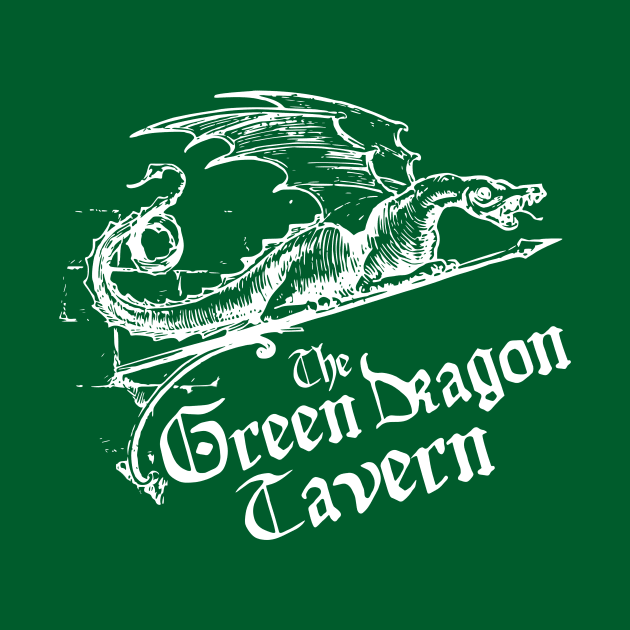 Green Dragon Tavern, White, Transparent Background by Phantom Goods and Designs