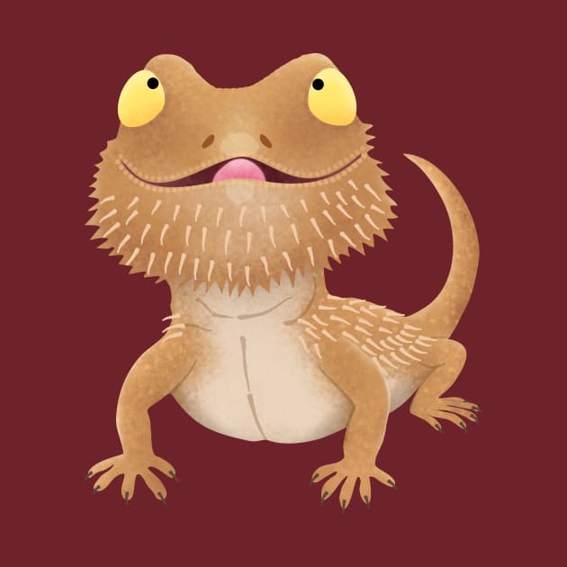 Cute funny bearded dragon lizard cartoon by FrogFactory