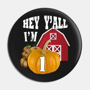 Birthday 1 Year Old Gift Cute One Yr Old Lil 1st Pumpkin Farm Pin