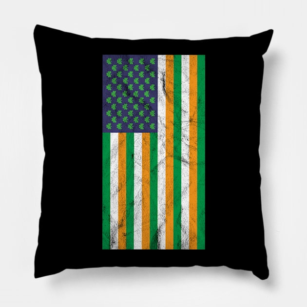 USA and Irish Flag Mashup Pillow by Swagazon