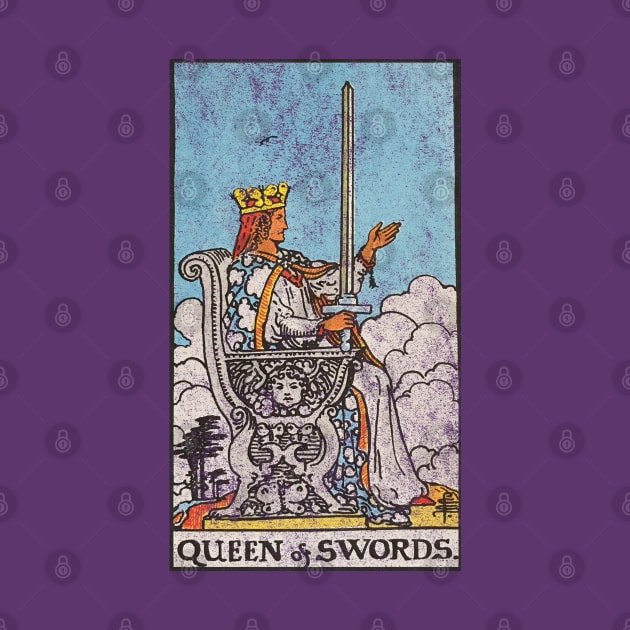 The Queen of swords tarot card (distressed) by Nate's World of Tees