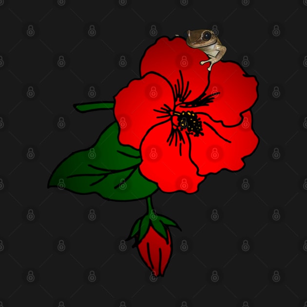 Boricua Coqui on Puerto Rican Maga Flower by SoLunAgua