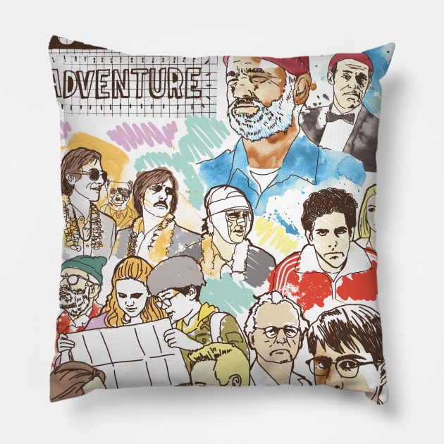 Wes Anderson Gang Pillow by geolaw