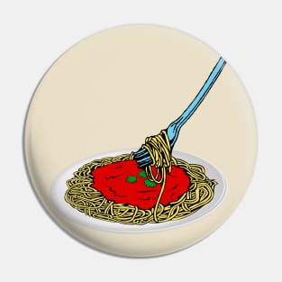 Girl Eating Spaghetti Sticker Pin