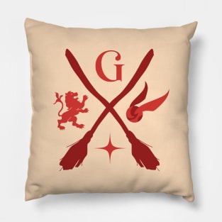 red lion house wizarding school logo Pillow